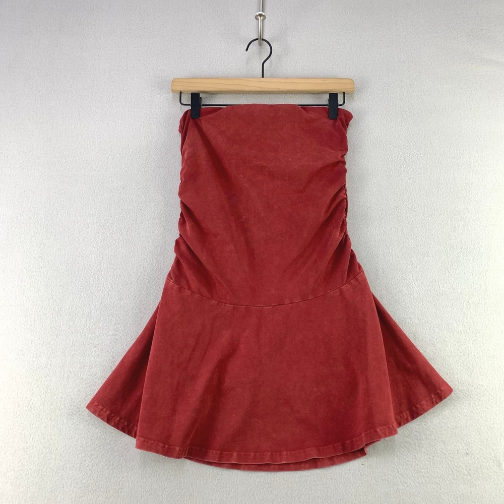 OFFLINE by Aerie Real Me Strapless Dress Women M Red Athletic Skort Dress Y2K